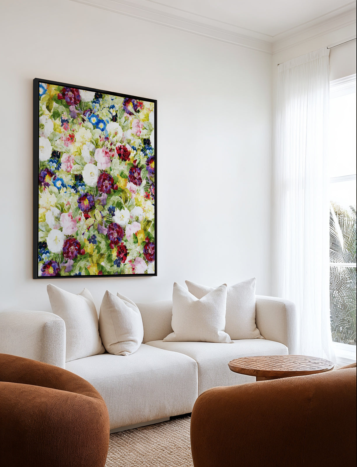 Colorful Garden Blooms by Uma Gokhale | Framed Canvas Art Print