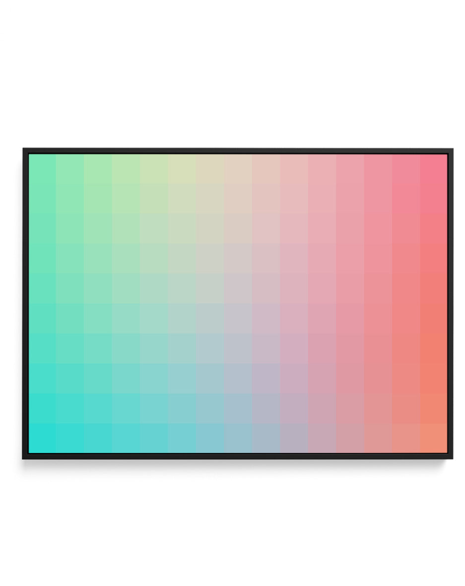 Colorful Pixel Gradient by amini54 | Framed Canvas Art Print