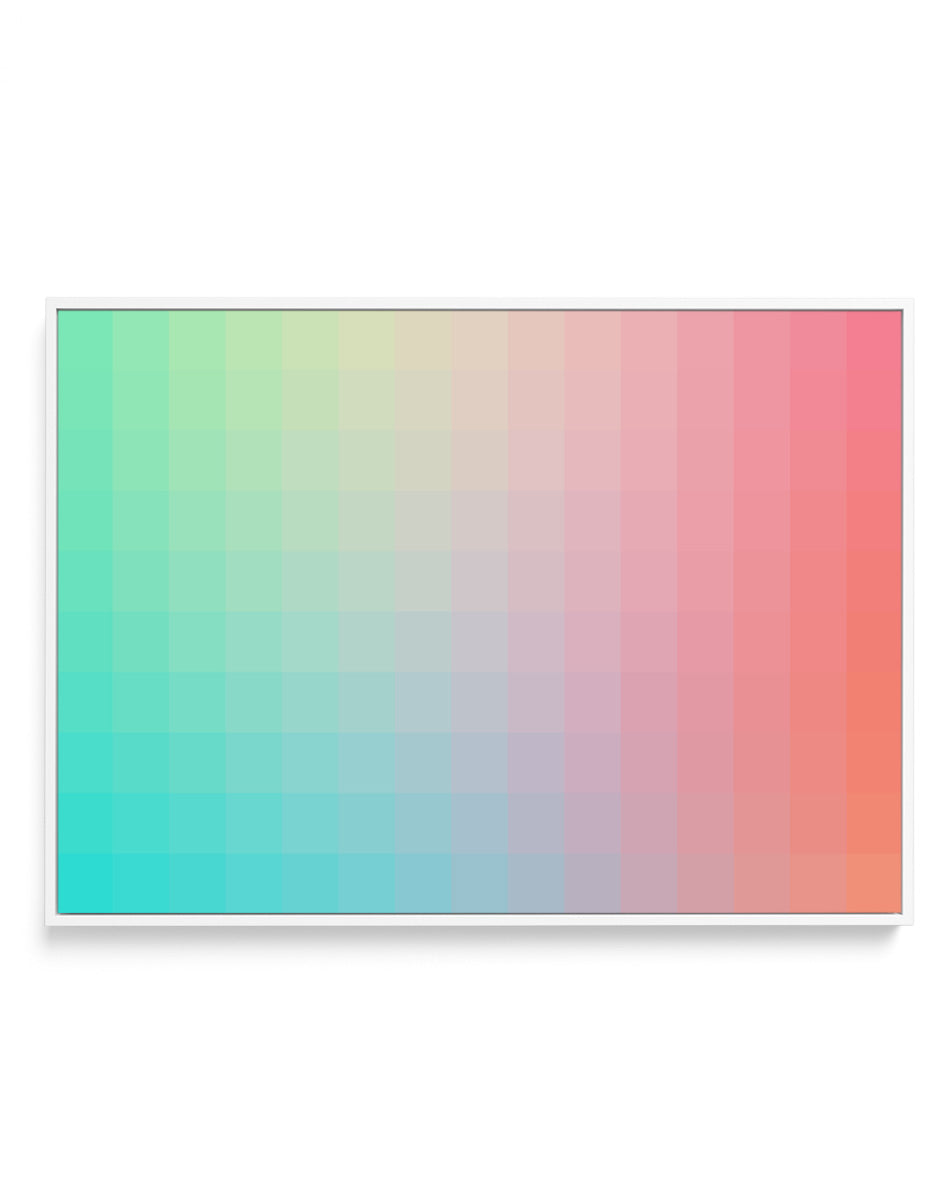 Colorful Pixel Gradient by amini54 | Framed Canvas Art Print