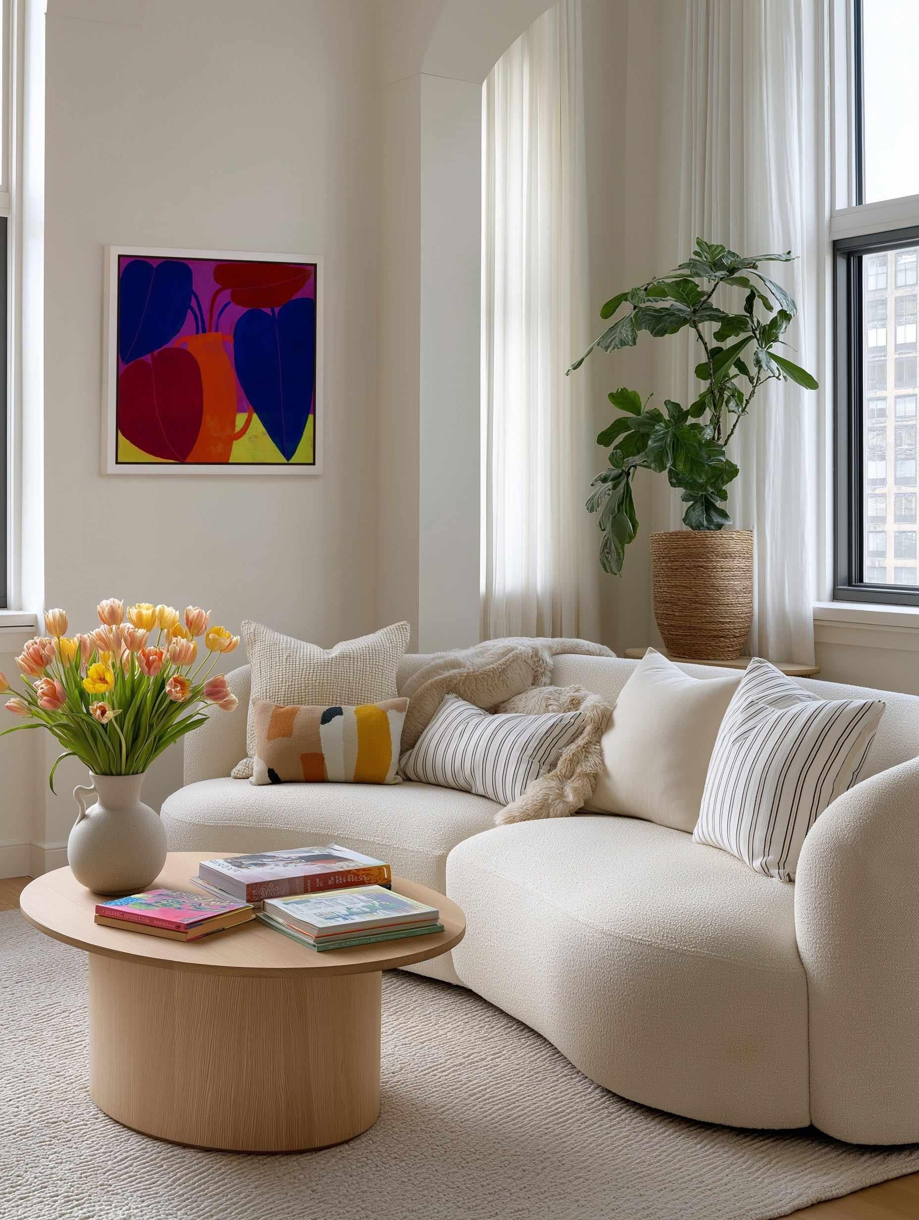 Colorful Plant by Marco Marella | Framed Canvas Art Print from Olive et Oriel where you can shop wallpaper and artworks online