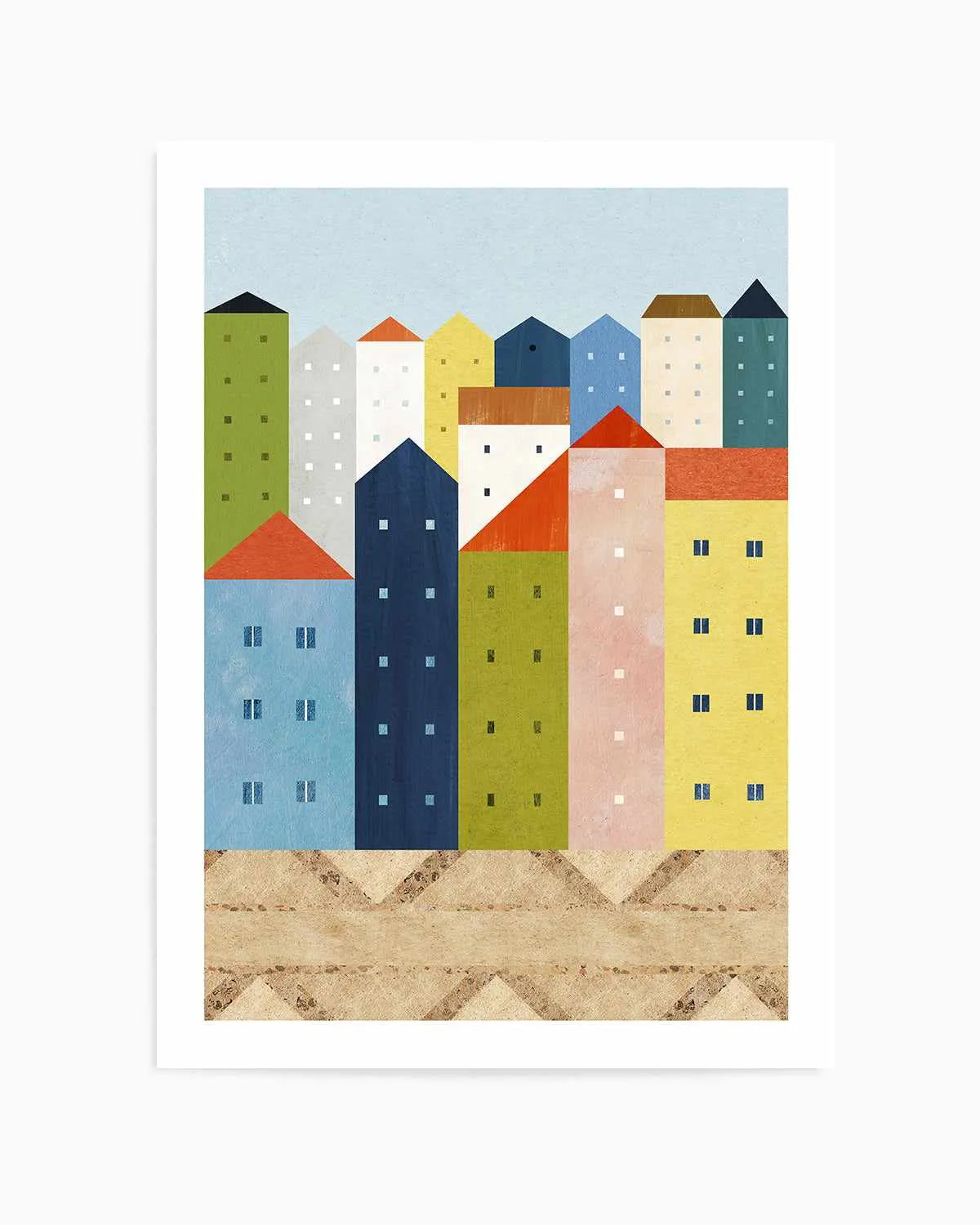 Colourful City by Henry Rivers Art Print from Olive et Oriel where you can shop wallpaper and artworks online