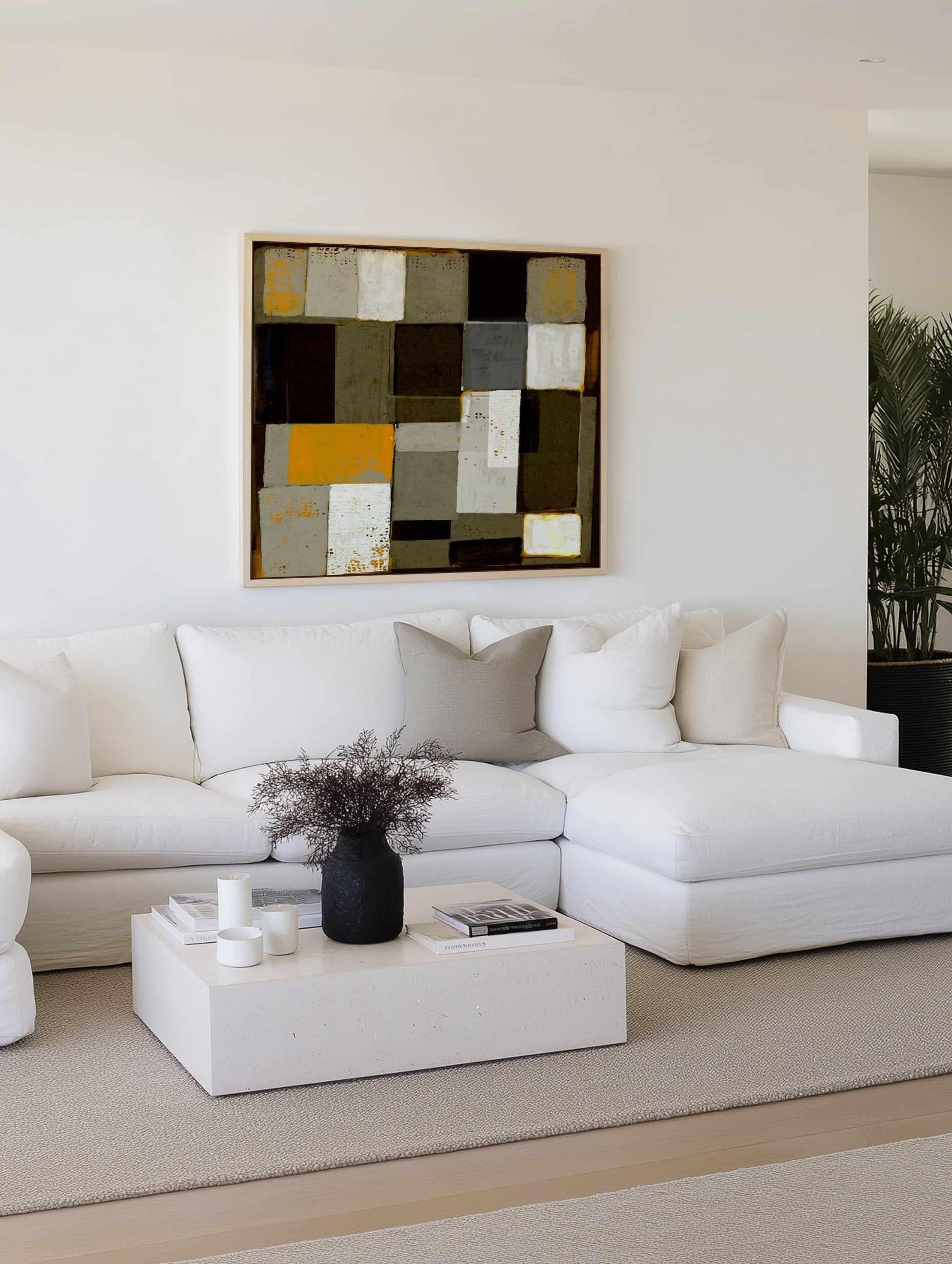 Composition of Squares 2 by Marco Marella | Framed Canvas Art Print from Olive et Oriel where you can shop wallpaper and artworks online