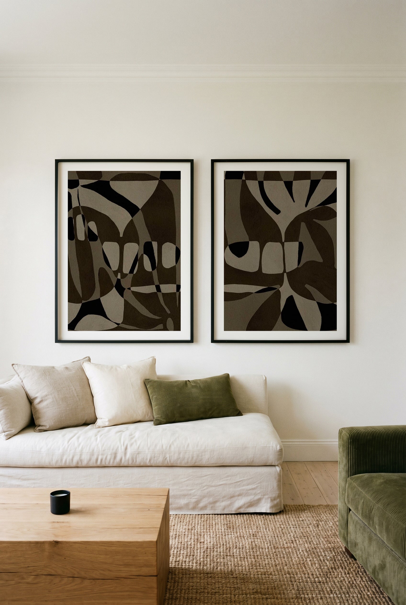 Contour 1 & 2 by Shatha Al Dafai Art Print Set of 2 | Matching Wall Art