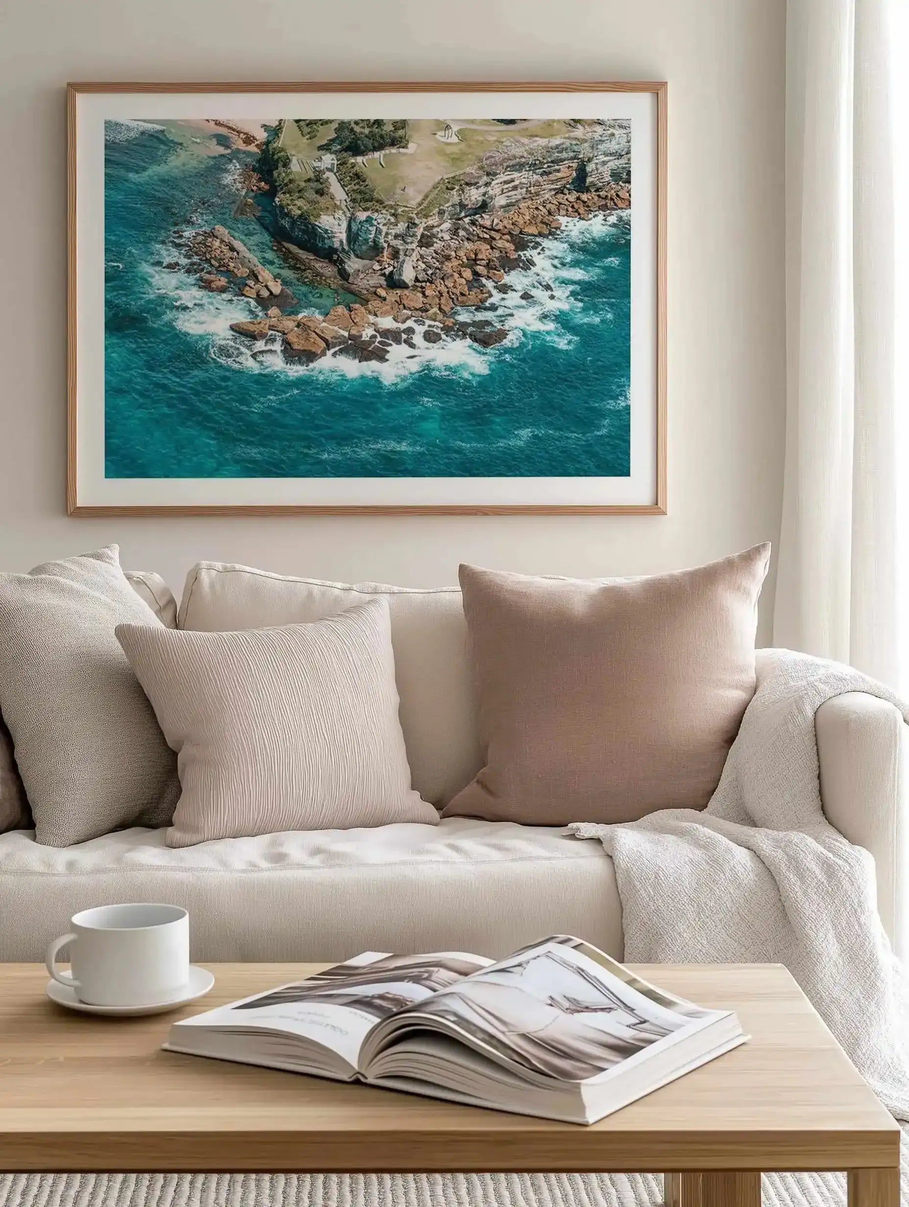 Coogee Ocean Pool Giles Baths | Aerial Photo Wall Art Print from Olive et Oriel where you can shop wallpaper and artworks online