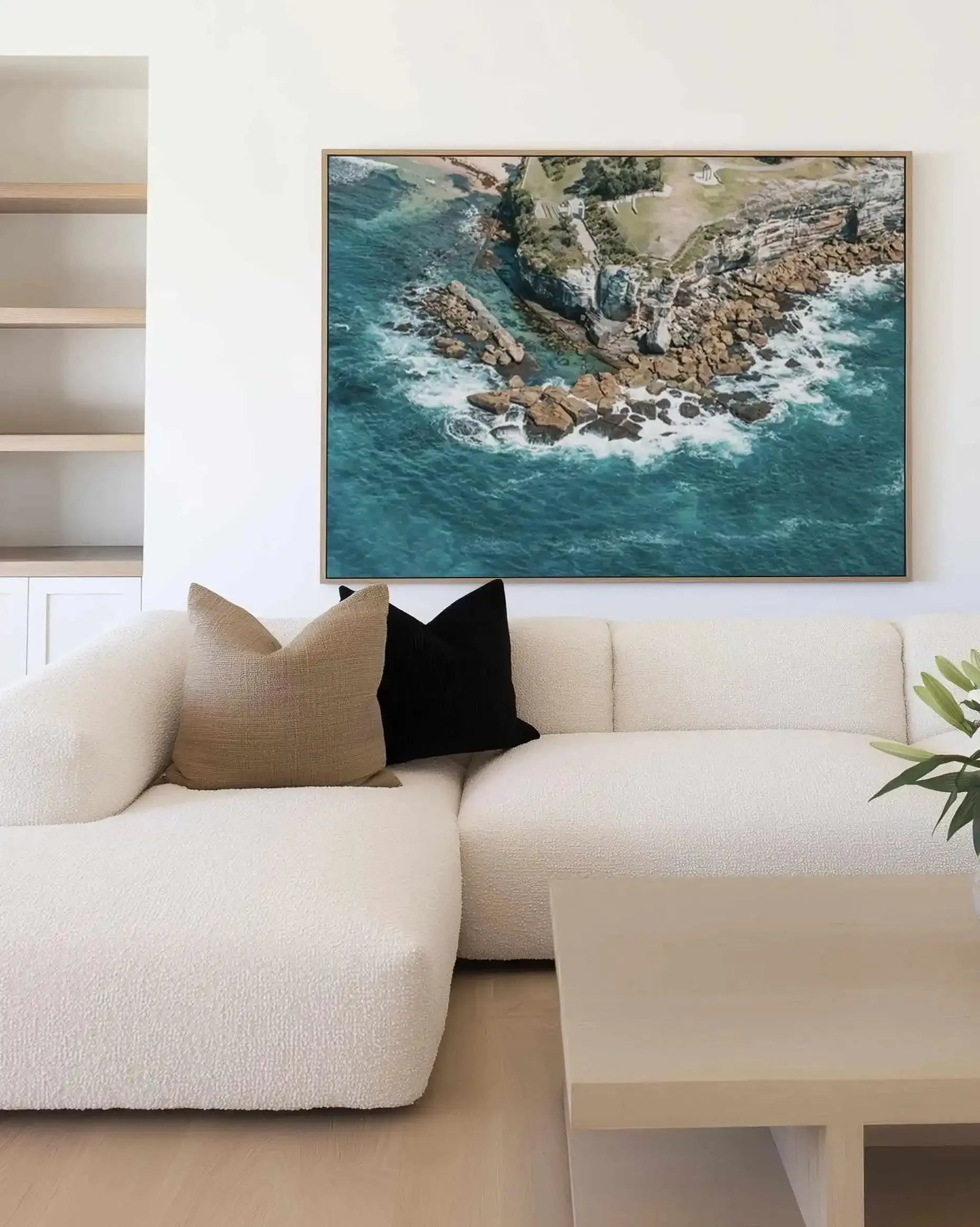 Coogee Ocean Pool Giles Baths | Aerial Photo Wall Framed Canvas Art Print from Olive et Oriel where you can shop wallpaper and artworks online