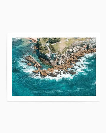 Coogee Ocean Pool Giles Baths | Aerial Photo Wall Art Print coastal art print
