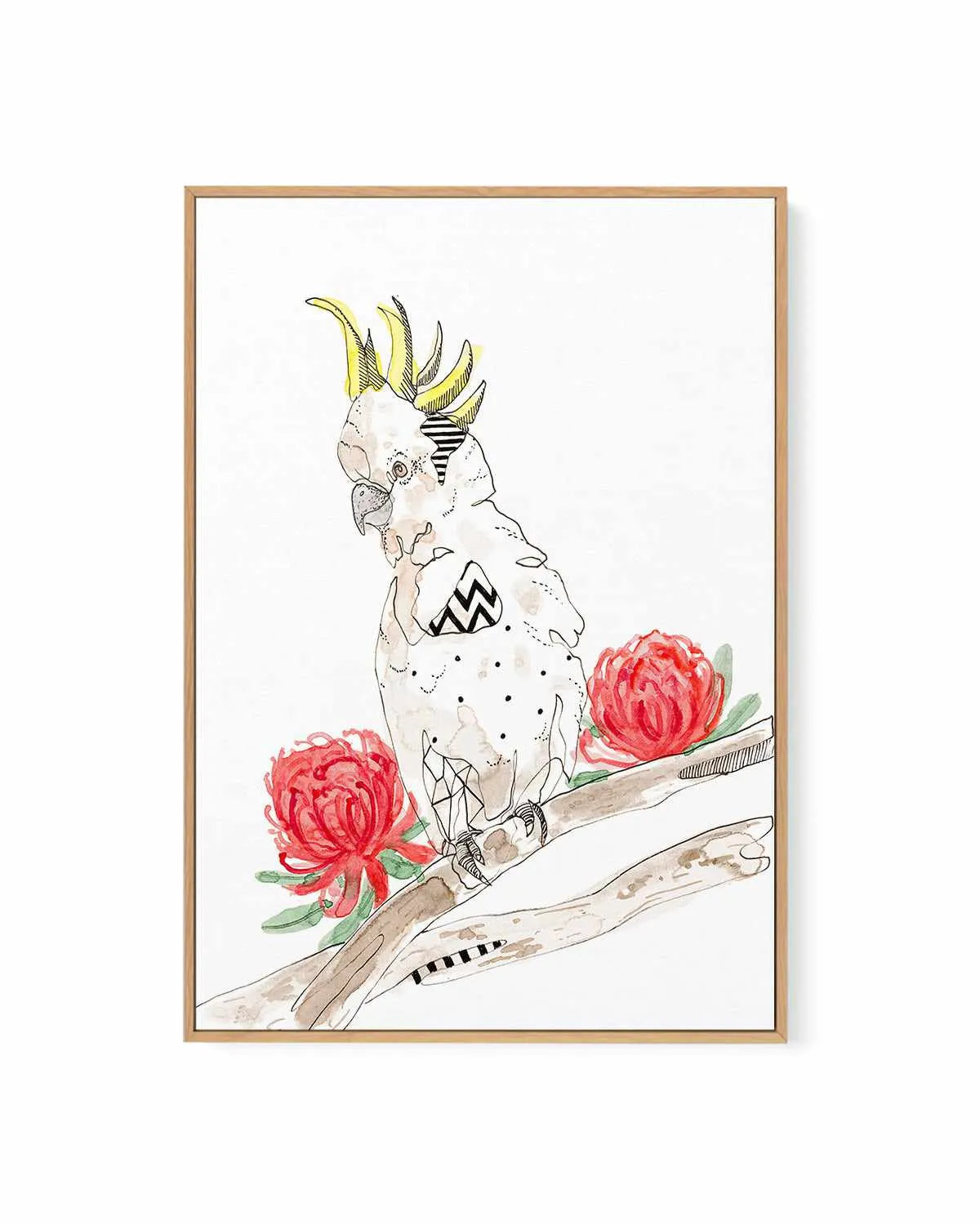 Cool Cockatoo by Maku Fenaroli | Framed Canvas Art Print from Olive et Oriel where you can shop wallpaper and artworks online