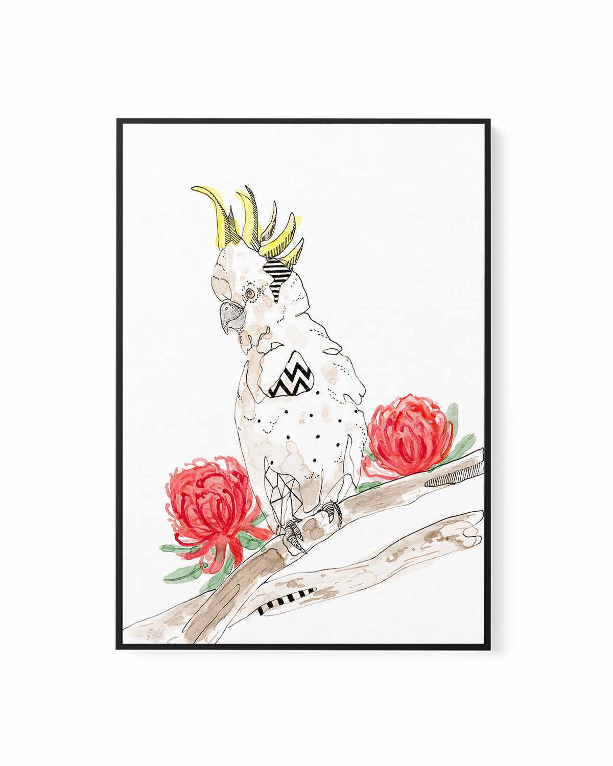 Cool Cockatoo by Maku Fenaroli | Framed Canvas Art Print