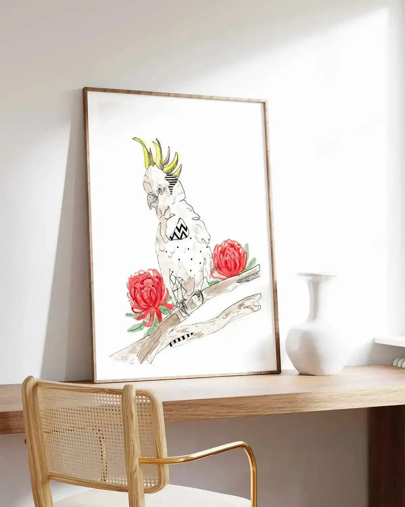 Cool Cockatoo by Maku Fenaroli | Art Print from Olive et Oriel where you can shop wallpaper and artworks online