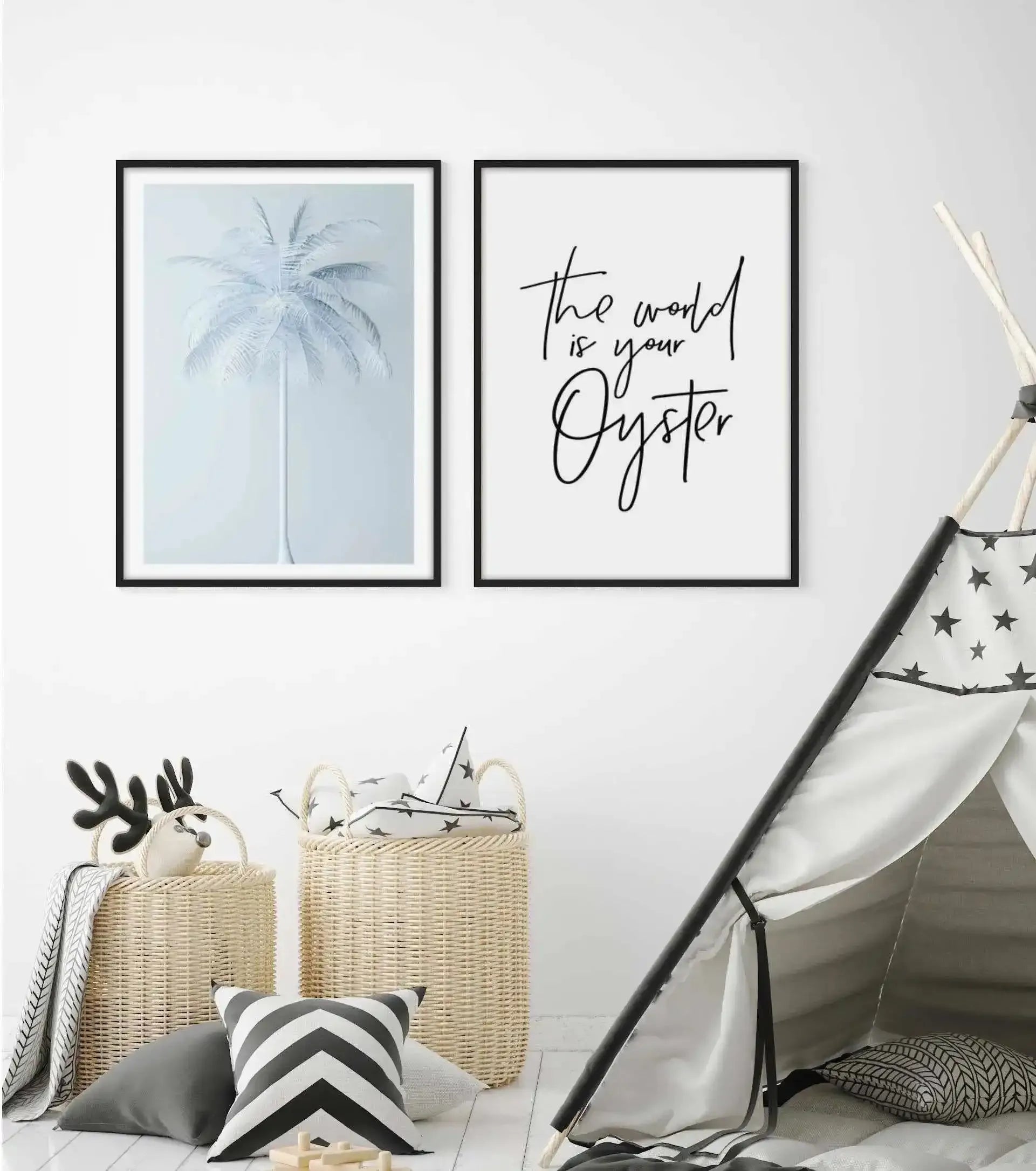 Cool In Blue Palm Art Print-PRINT-Olive et Oriel-Olive et Oriel-Buy-Australian-Art-Prints-Online-with-Olive-et-Oriel-Your-Artwork-Specialists-Austrailia-Decorate-With-Coastal-Photo-Wall-Art-Prints-From-Our-Beach-House-Artwork-Collection-Fine-Poster-and-Framed-Artwork