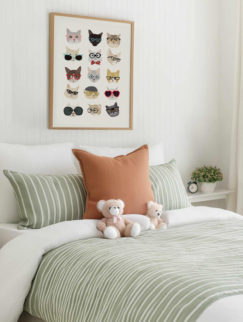 Cool Kitties | Art Print from Olive et Oriel where you can shop wallpaper and artworks online