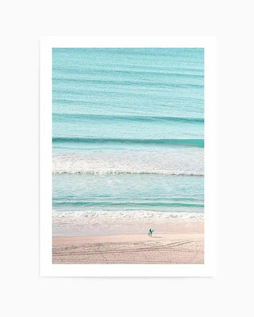 Coolangatta Surf Check Art Print aqua blue coastal art print