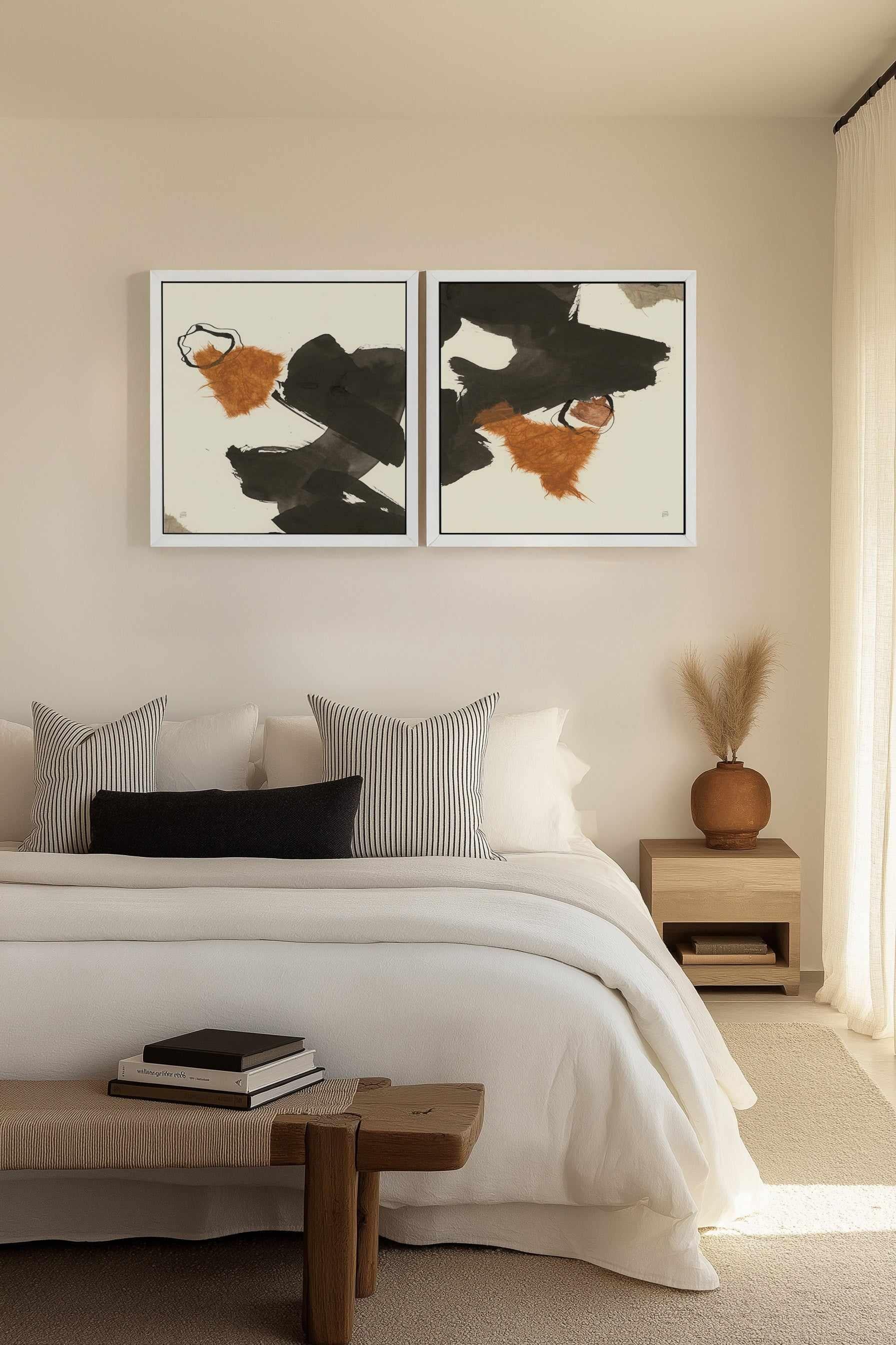 Copper Linked V | Framed Canvas Art Print from Olive et Oriel where you can shop wallpaper and artworks online