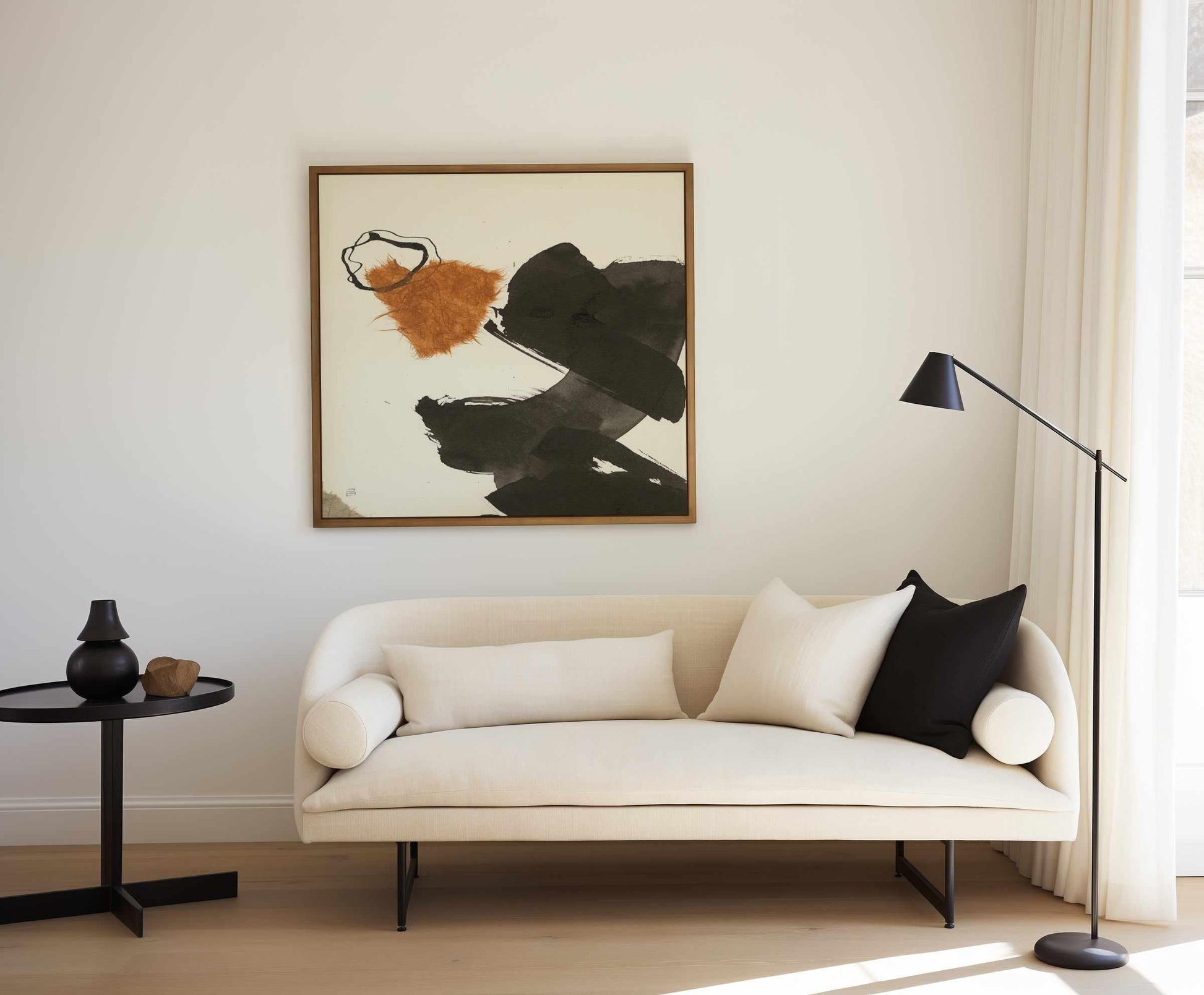 Copper Linked V | Framed Canvas Art Print from Olive et Oriel where you can shop wallpaper and artworks online