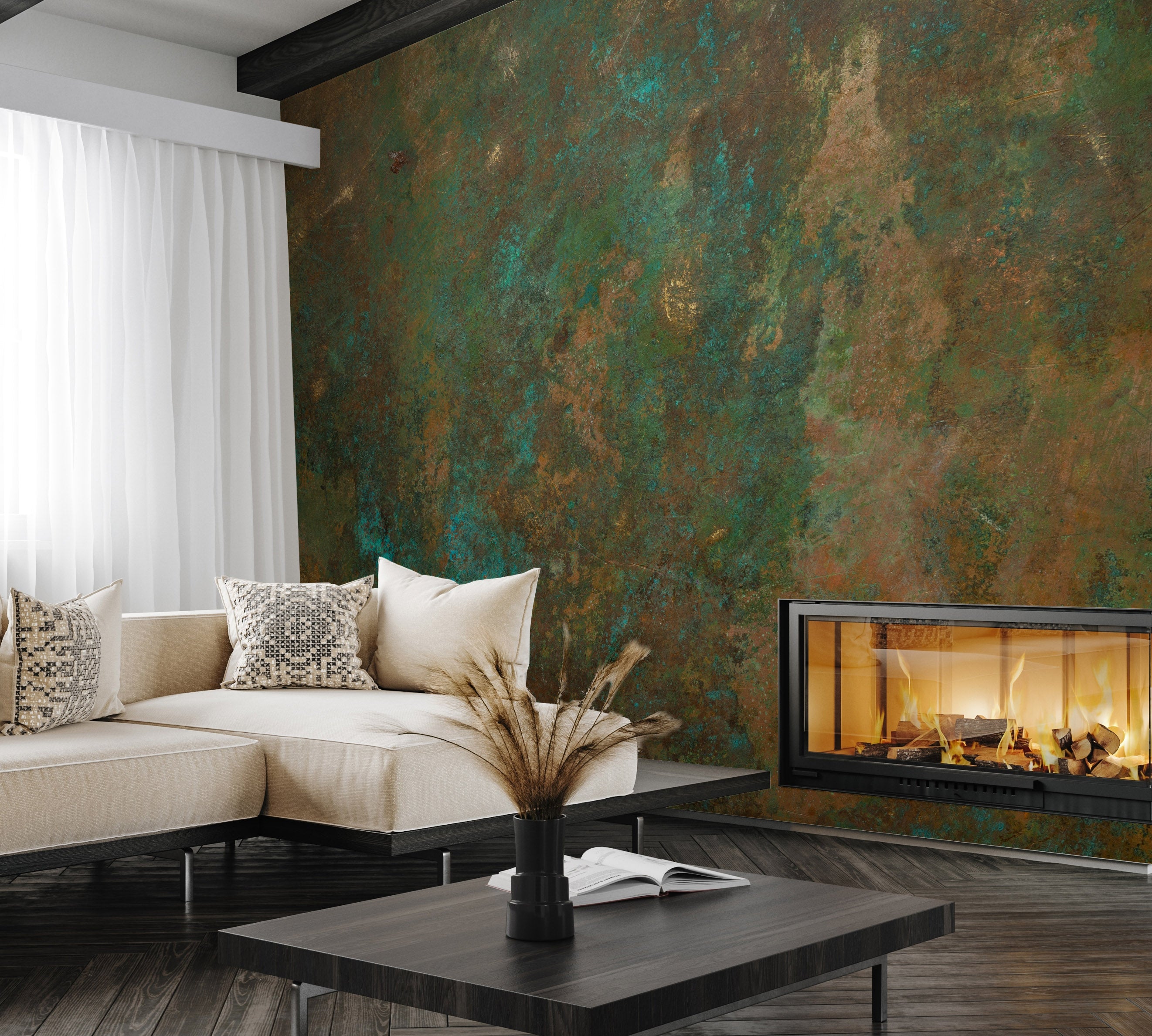 Copper Patina Mural Wallpaper