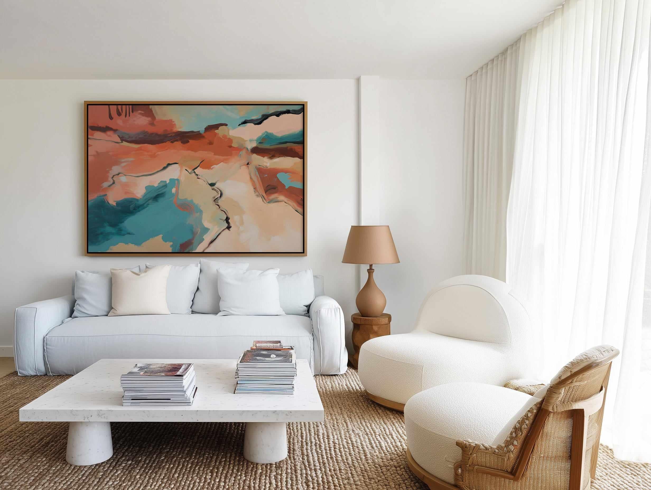 Coral Break | Framed Canvas Art Print from Olive et Oriel where you can shop wallpaper and artworks online