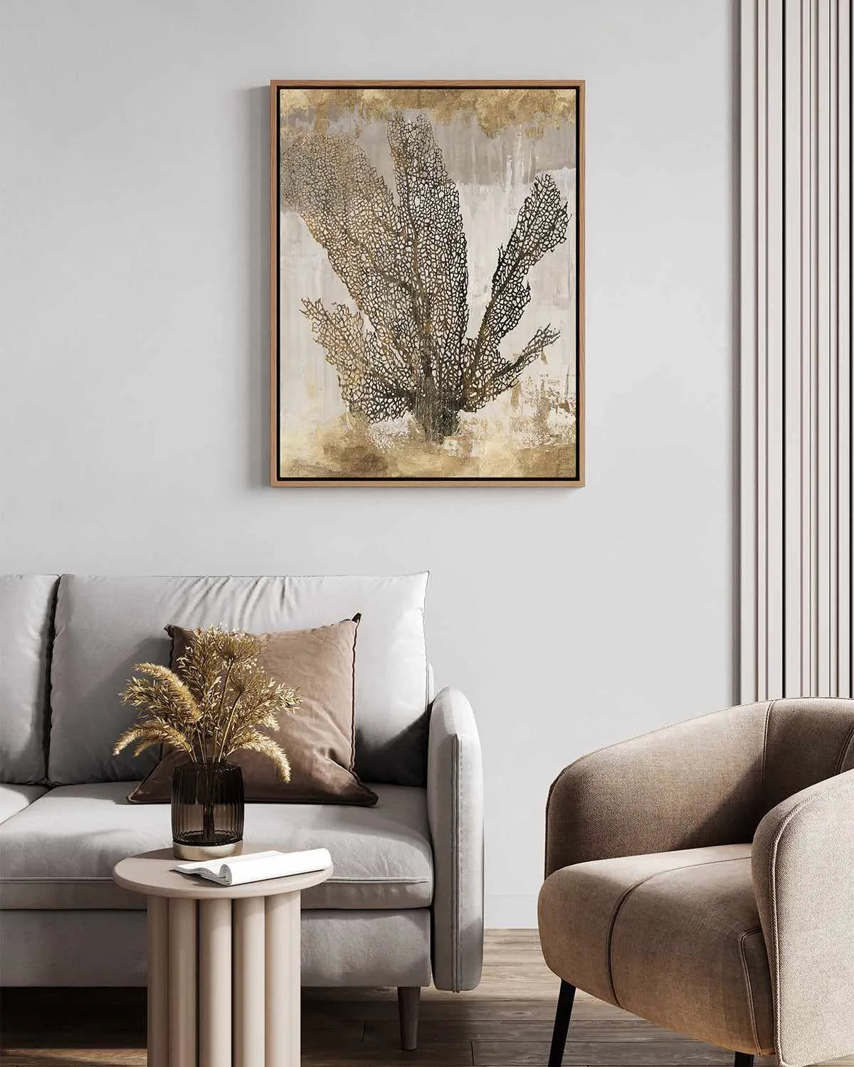Coral Splendour I | Framed Canvas Art Print from Olive et Oriel where you can shop wallpaper and artworks online