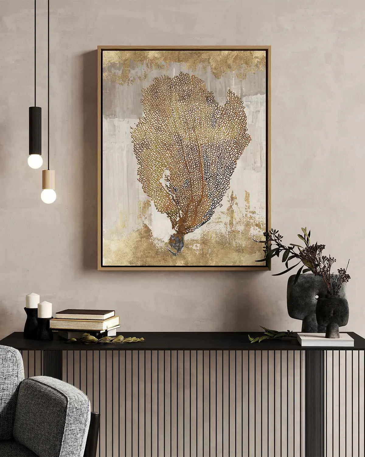 Coral Splendour III | Framed Canvas Art Print from Olive et Oriel where you can shop wallpaper and artworks online