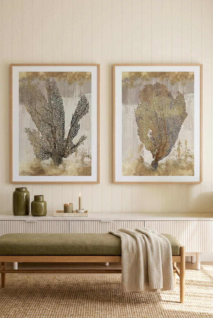 Coral Splendour I & III Art Print Set of 2 | Matching Wall Art