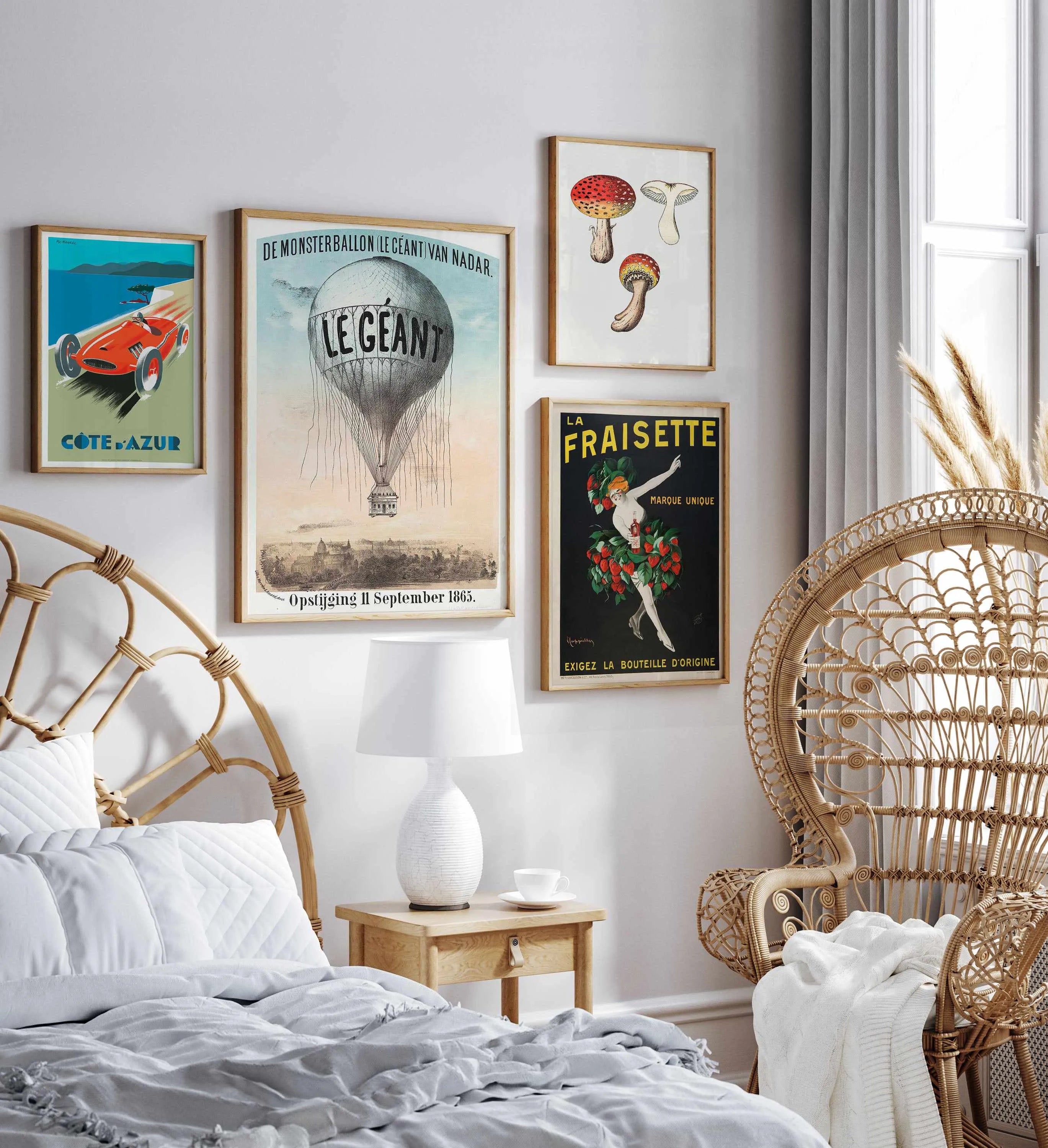 Le Geant Hot Air Balloon Vintage Poster Art Print from Olive et Oriel where you can shop wallpaper and artworks online