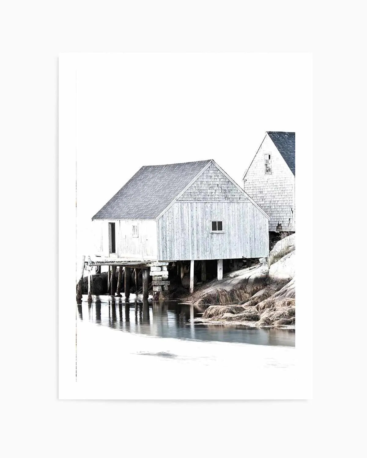 Cottages by the Sea Art Print | PT from Olive et Oriel where you can shop wallpaper and artworks online