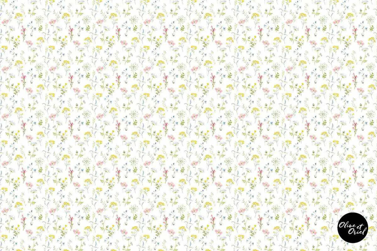 Country Garden Flowers Wallpaper - Olive et Oriel