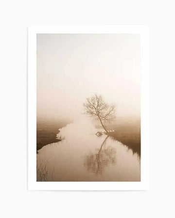 Country Morning, First Light Art Print brown orange art print