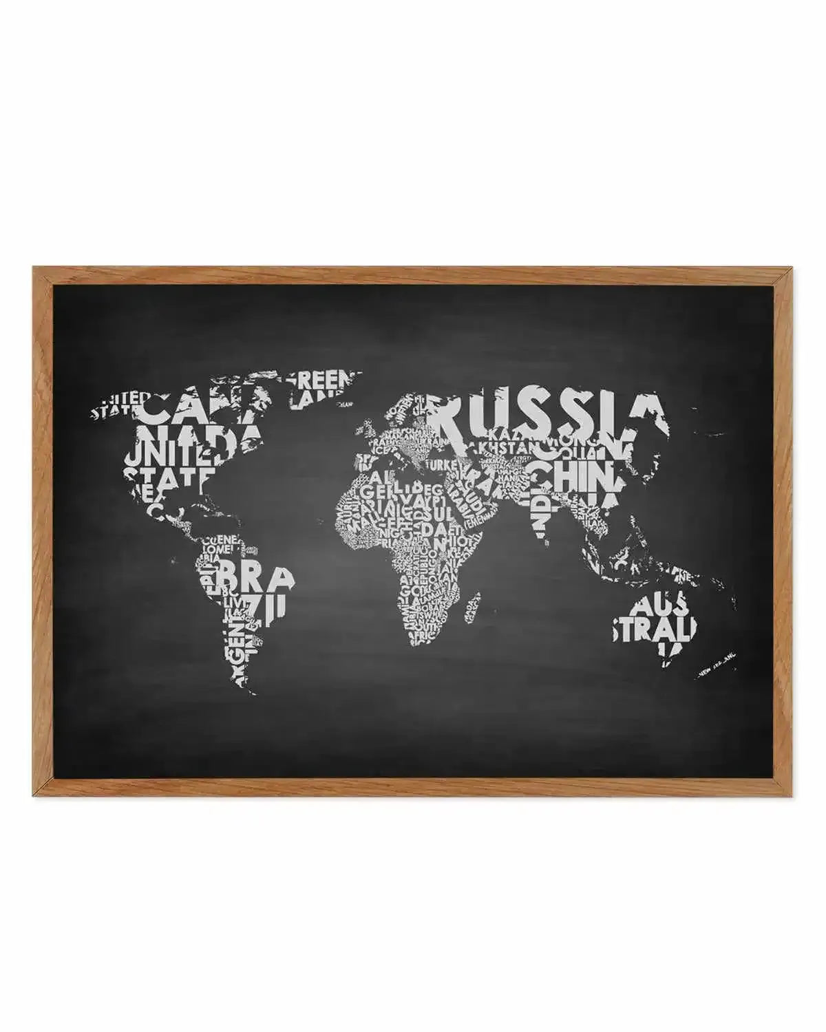 Country Names World Map | Chalkboard Art Print from Olive et Oriel where you can shop wallpaper and artworks online
