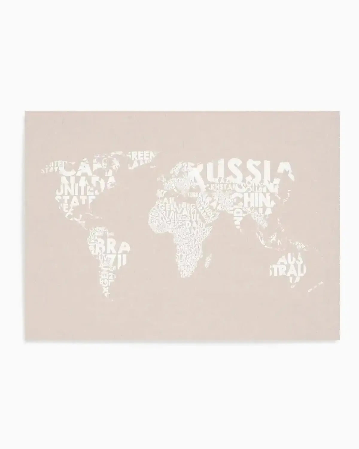 Country Names World Map on Linen Art Print from Olive et Oriel where you can shop wallpaper and artworks online