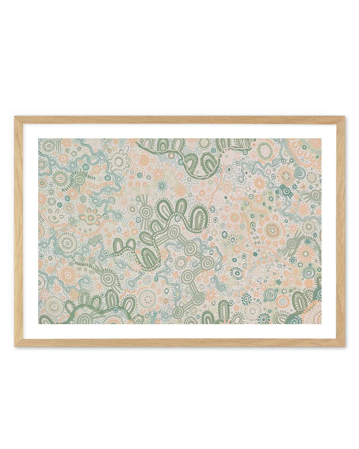 Country in Colour | Green by Leah Cummins Art Print-PRINT-Order sage mint green framed abstract painting wall art prints online with Olive et Oriel Australia