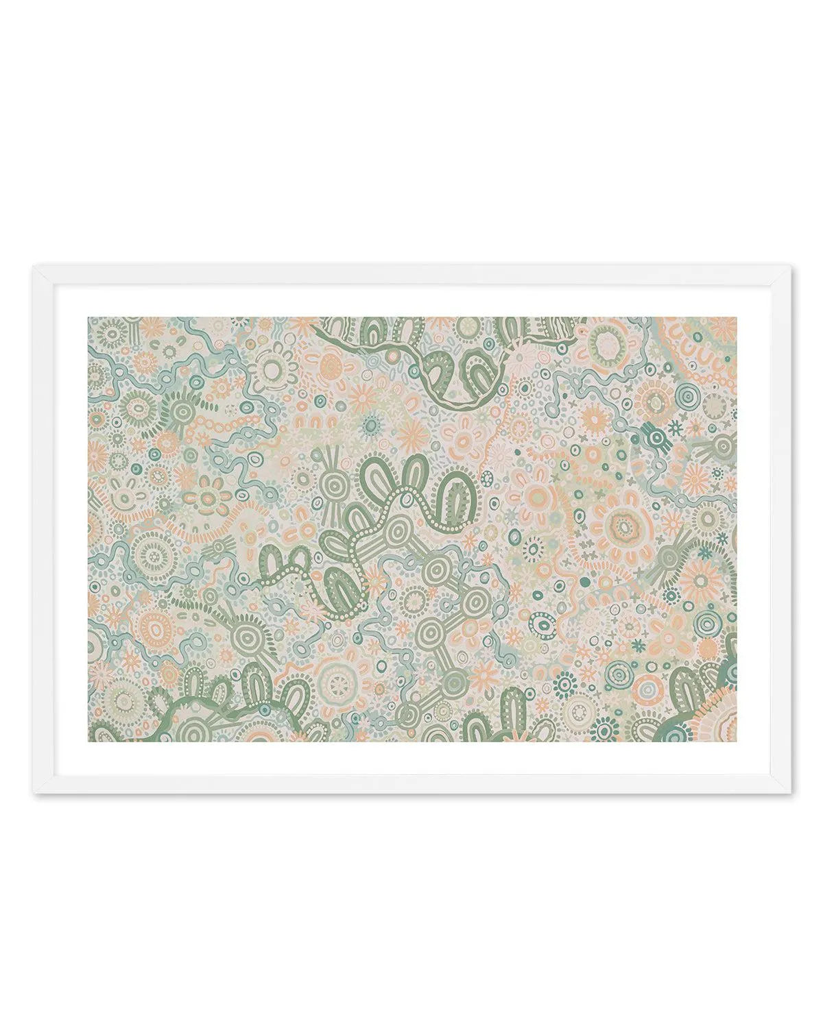 Country in Colour | Green by Leah Cummins Art Print-PRINT-Order sage mint green framed abstract painting wall art prints online with Olive et Oriel Australia