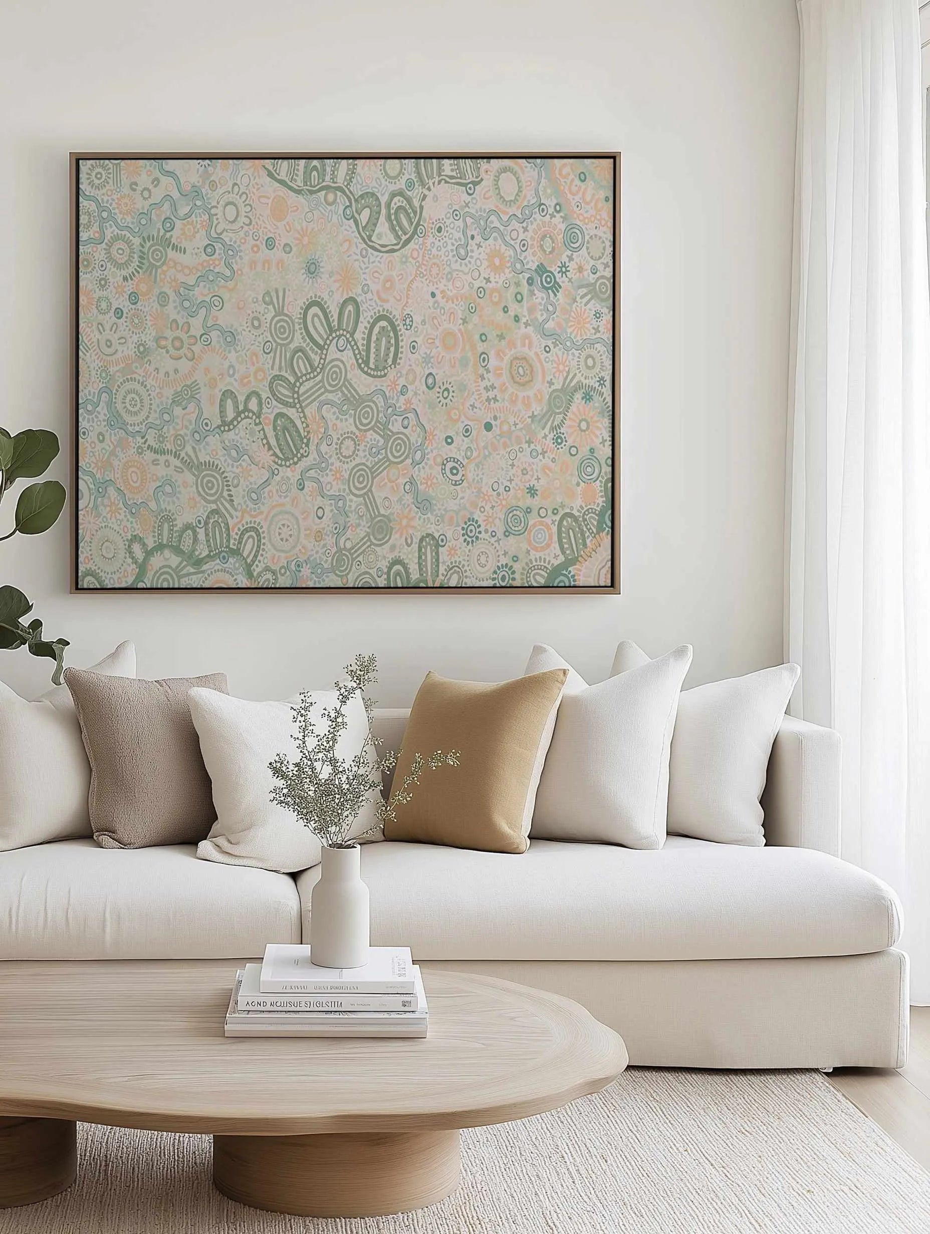 Country in Colour | Green by Leah Cummins | Framed Canvas Art Print from Olive et Oriel where you can shop wallpaper and artworks online