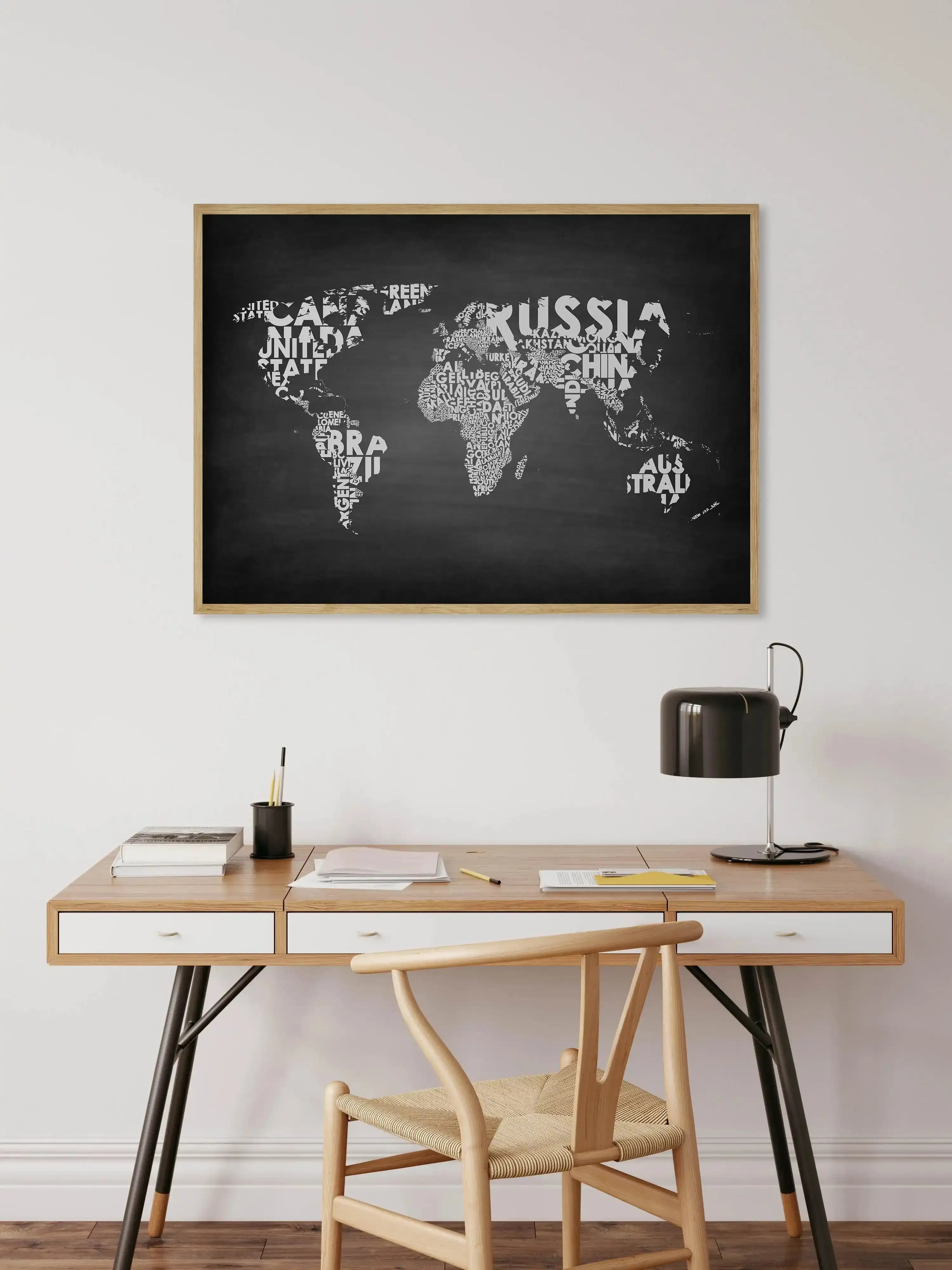 Country Names World Map | Chalkboard Art Print-PRINT-Olive et Oriel-Olive et Oriel-Buy-Australian-Art-Prints-Online-with-Olive-et-Oriel-Your-Artwork-Specialists-Austrailia-Decorate-With-Coastal-Photo-Wall-Art-Prints-From-Our-Beach-House-Artwork-Collection-Fine-Poster-and-Framed-Artwork