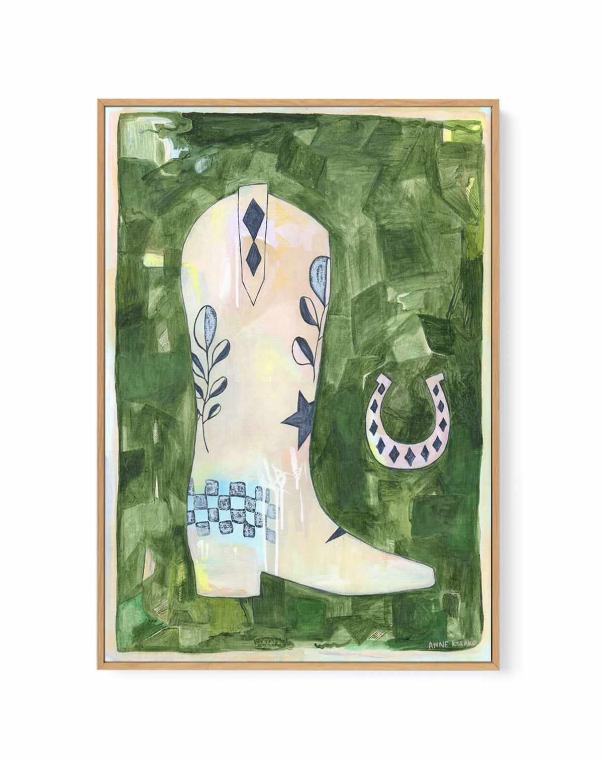 Cowgirl Boot by Camillia Pickle | Framed Canvas Art Print