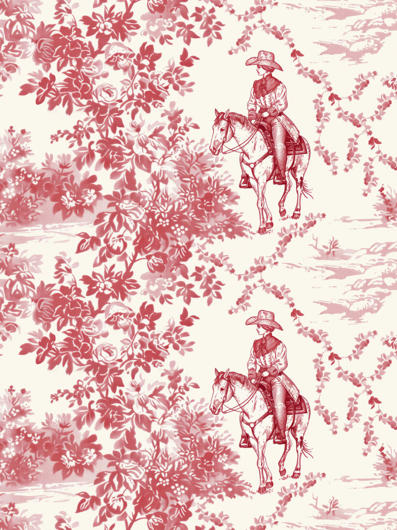 Cowgirl Toile de Jouy Wallpaper