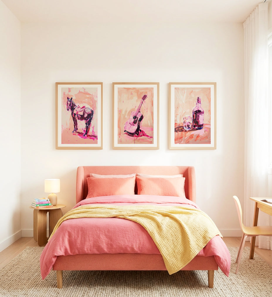 Cowgirl Quarters I, II & III | 3 Piece Wall Art Set from Olive et Oriel where you can shop wallpaper and artworks online
