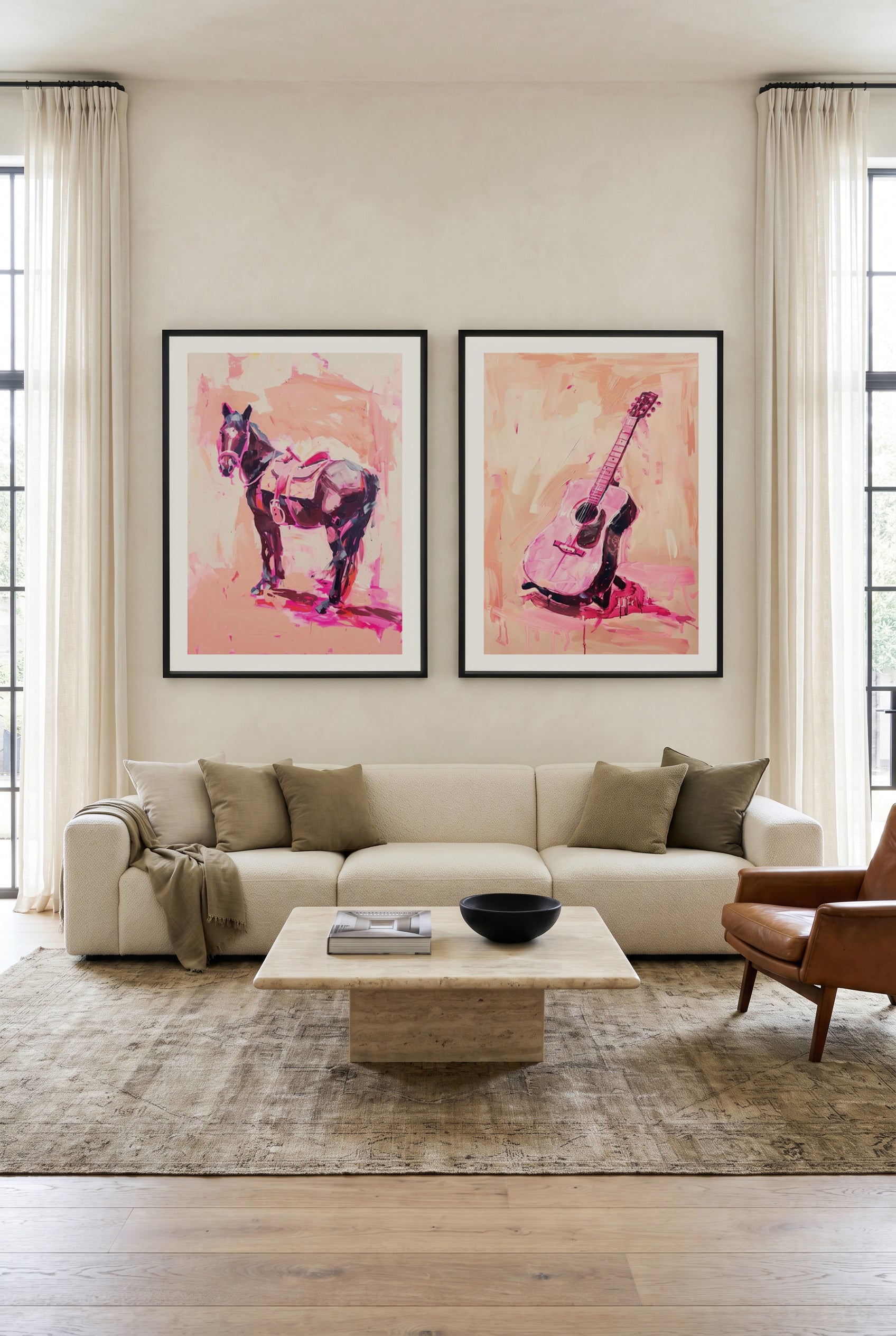 Cowgirl Quarters No I & II Art Print Set of 2 | Matching Wall Art