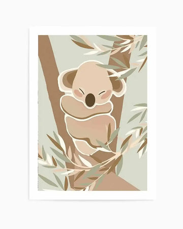 Cozy Koala Art Print from Olive et Oriel where you can shop wallpaper and artworks online