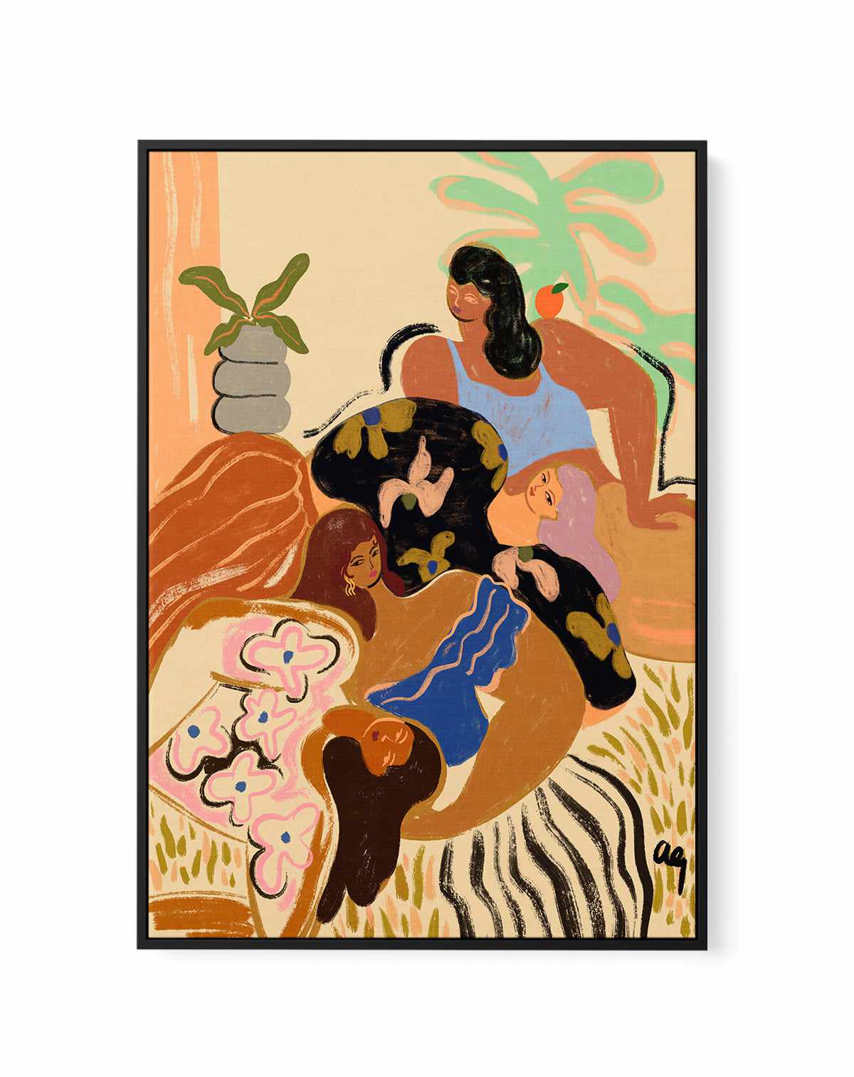 Cozy Wozy by Arty Guava | Framed Canvas Art Print from Olive et Oriel where you can shop wallpaper and artworks online