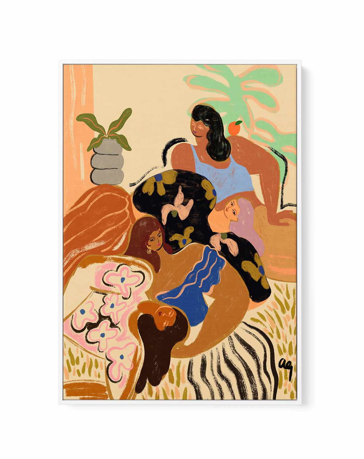 Cozy Wozy by Arty Guava | Framed Canvas Art Print from Olive et Oriel where you can shop wallpaper and artworks online