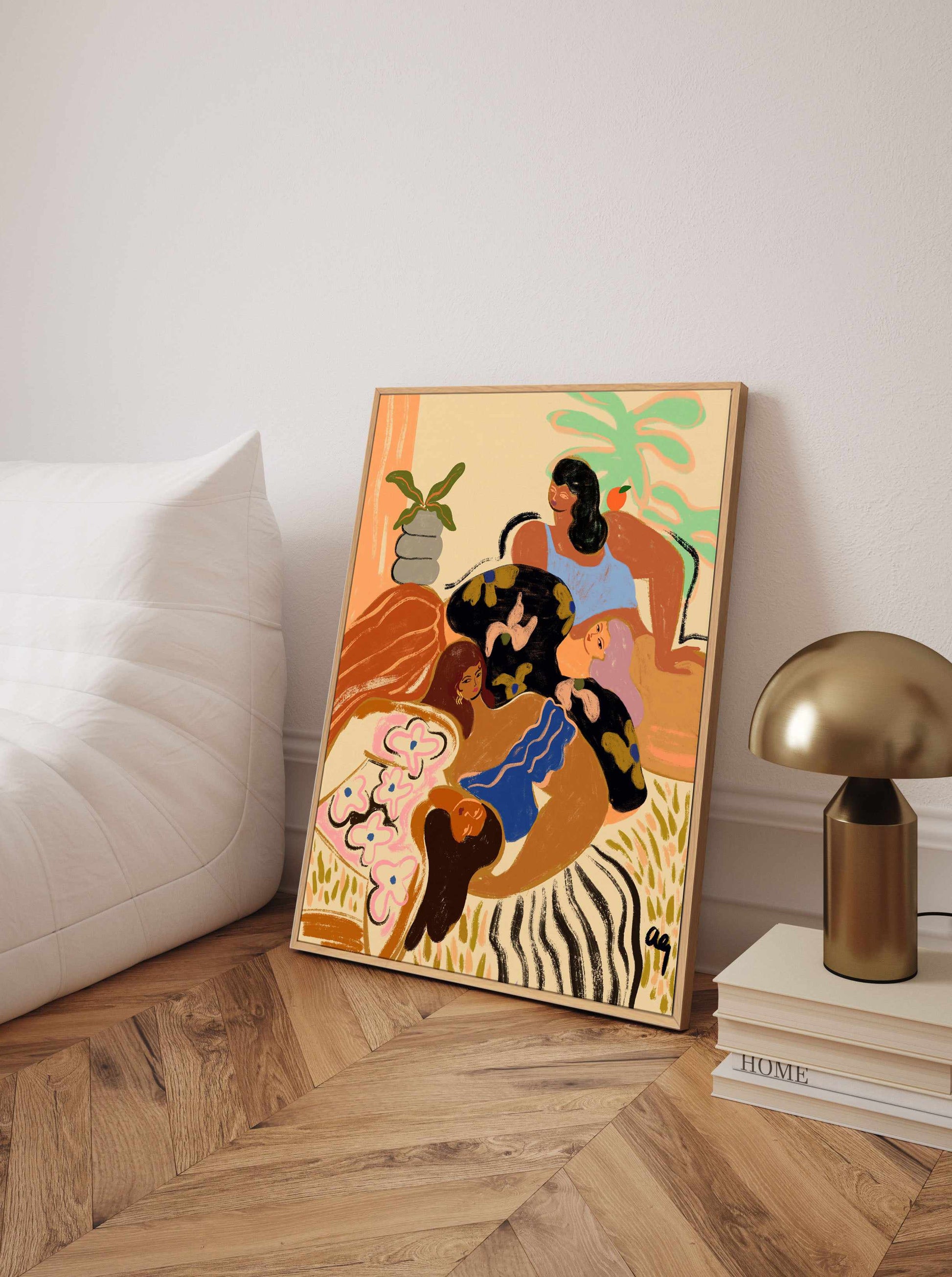 Cozy Wozy by Arty Guava | Framed Canvas Art Print from Olive et Oriel where you can shop wallpaper and artworks online