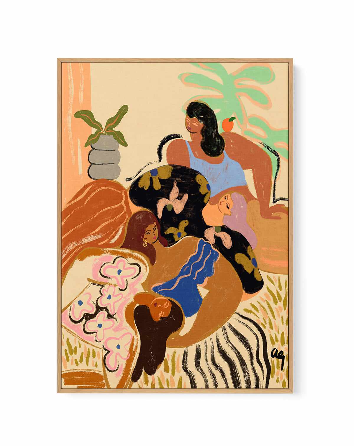 Cozy Wozy by Arty Guava | Framed Canvas Art Print from Olive et Oriel where you can shop wallpaper and artworks online