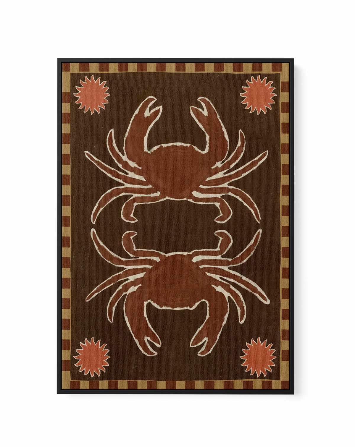 Crab Mirror Dance by Shatha Al Dafai | Framed Canvas Art Print from Olive et Oriel where you can shop wallpaper and artworks online