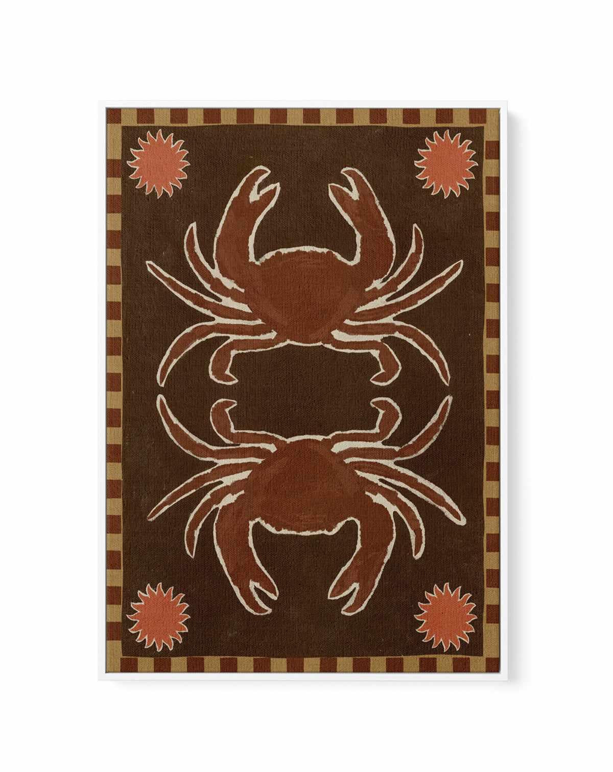 Crab Mirror Dance by Shatha Al Dafai | Framed Canvas Art Print from Olive et Oriel where you can shop wallpaper and artworks online