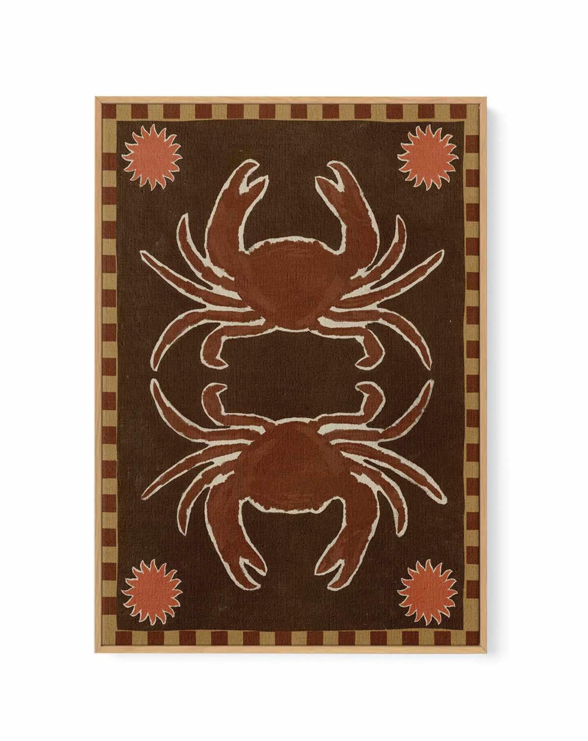 Crab Mirror Dance by Shatha Al Dafai | Framed Canvas Art Print from Olive et Oriel where you can shop wallpaper and artworks online