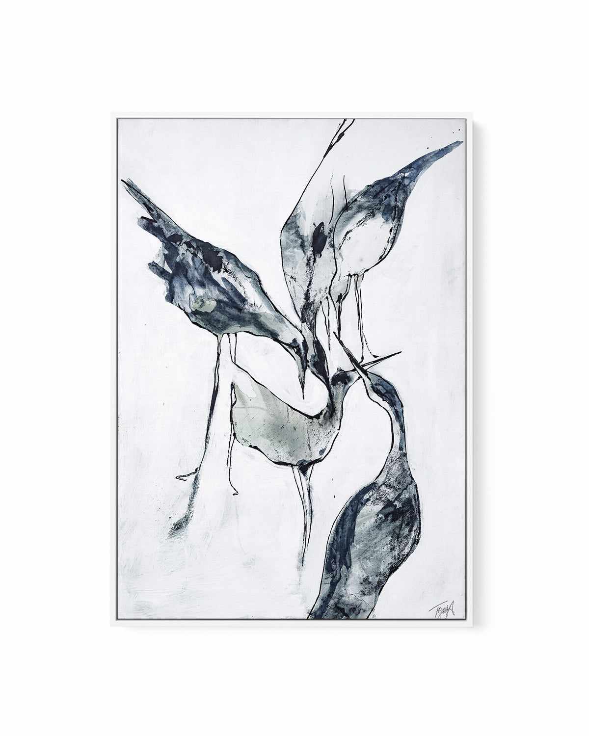 Crane II by Design Fabrikken | Framed Canvas Art Print