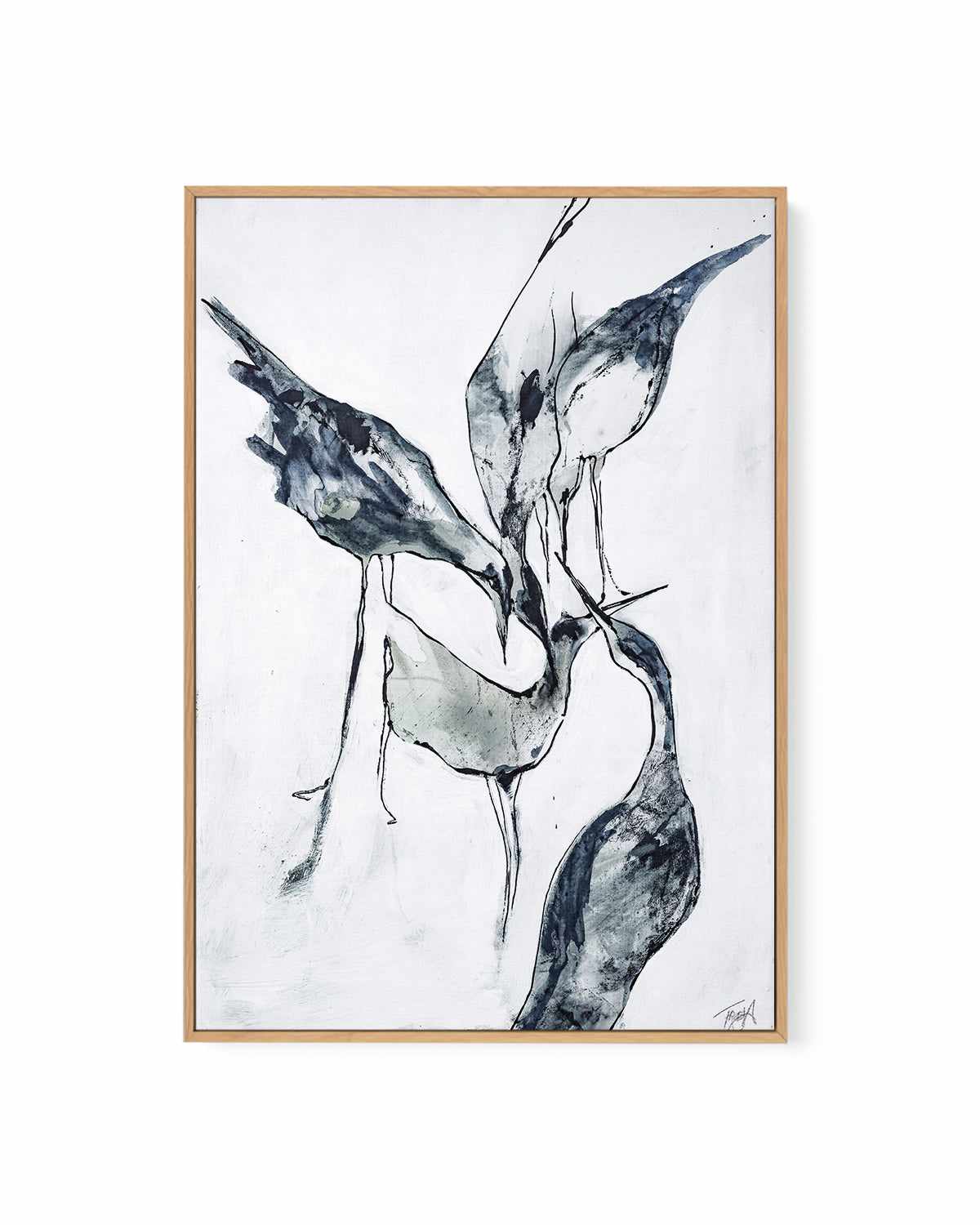 Crane II by Design Fabrikken | Framed Canvas Art Print