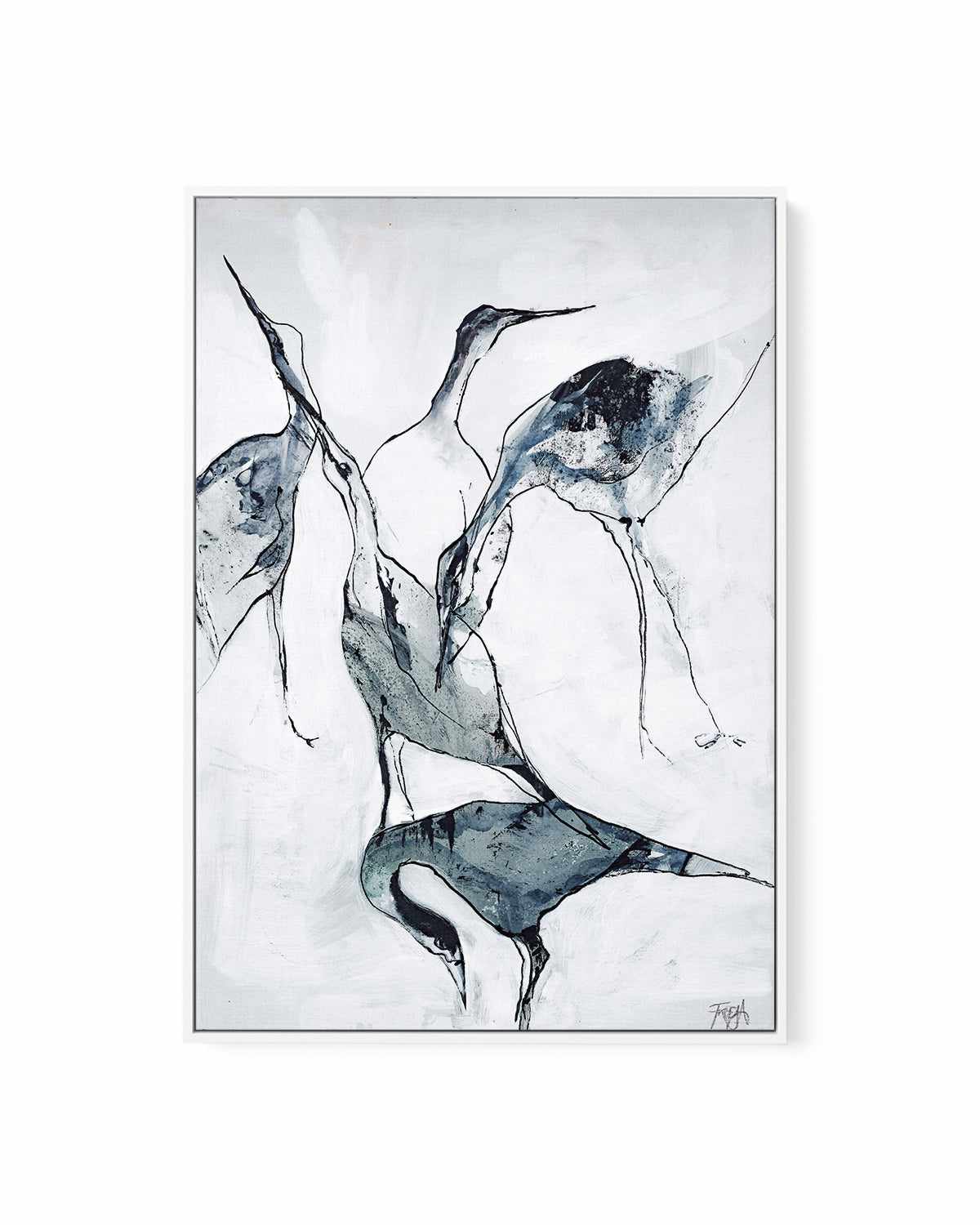 Crane I by Design Fabrikken | Framed Canvas Art Print