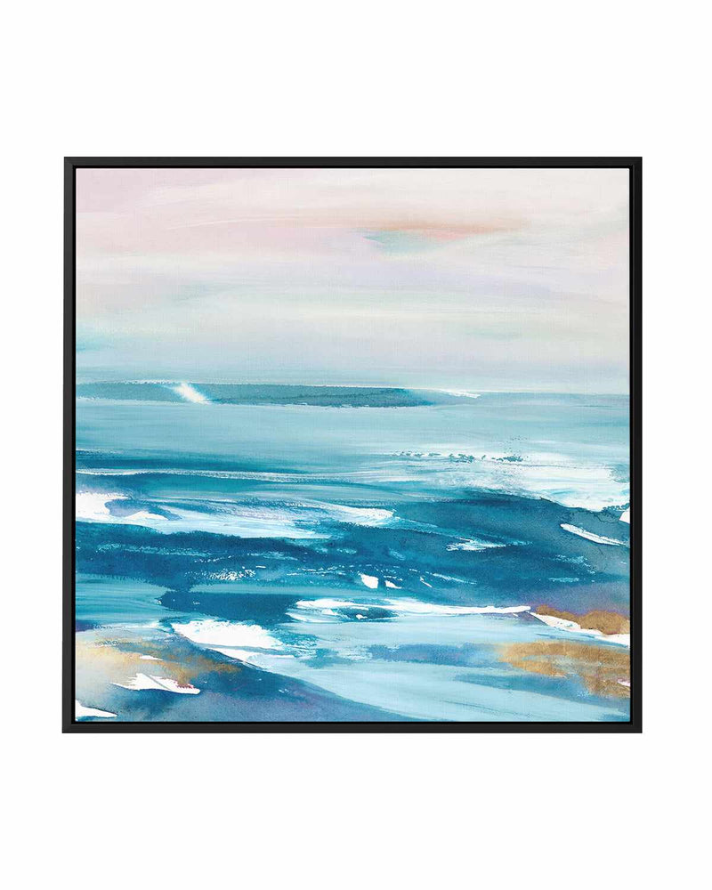 Crashing Blue Waves | Framed Canvas Art Print