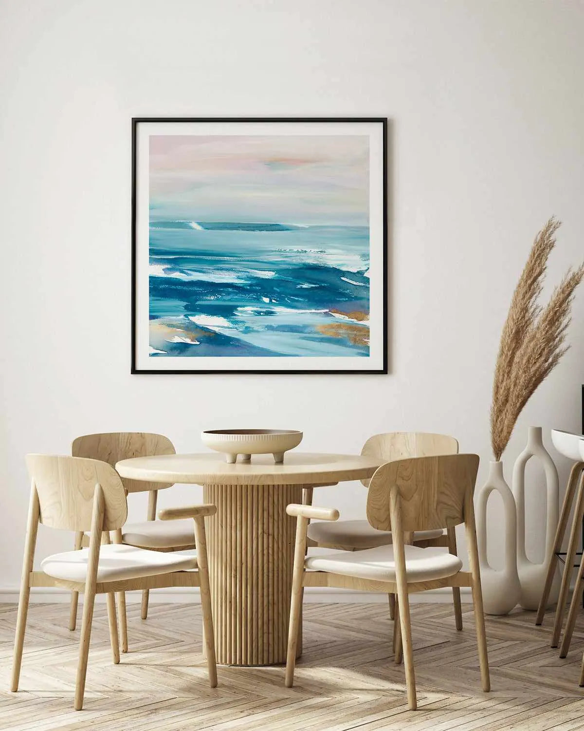 Crashing Blue Waves Art Print from Olive et Oriel where you can shop wallpaper and artworks online